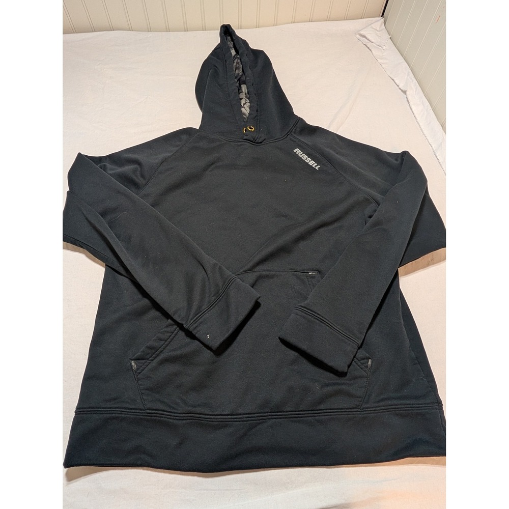 Russell Athletic Mens Performance Hoodie Black Fleece Lined RS36441 Size M